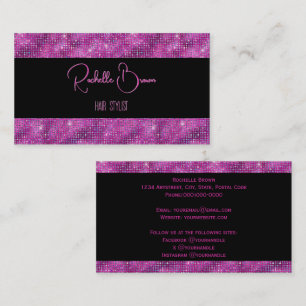 Réduction Parties scintillant Magenta et Carte de visite noi