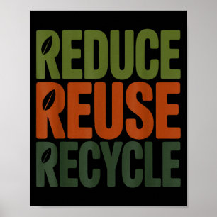 Reduziere Wiederverwendung recycle umweltfreundlic Poster