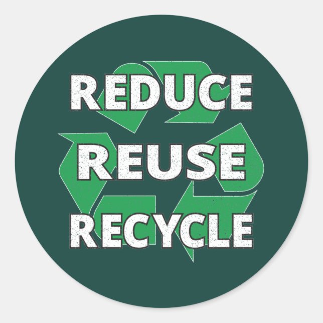 Reduzieren Sie die Wiederverwendung Gerecycelt Ear Runder Aufkleber (Vorderseite)