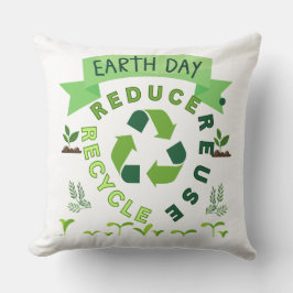 "Reduzieren, wiederverwenden, Gerecycelt" Erdtag Kissen
