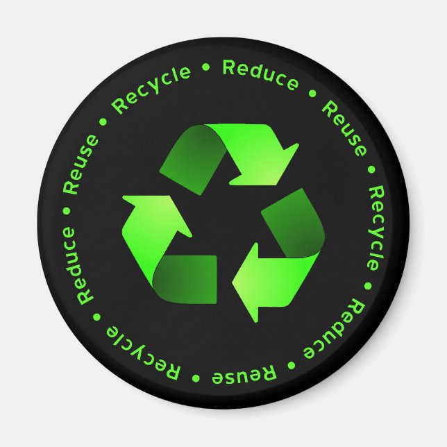 Reduzieren, wiederverwenden, Magnet Gerecycelt (Vorne)
