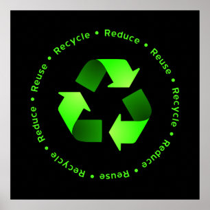 Reduzieren, wiederverwenden, Poster Gerecycelt