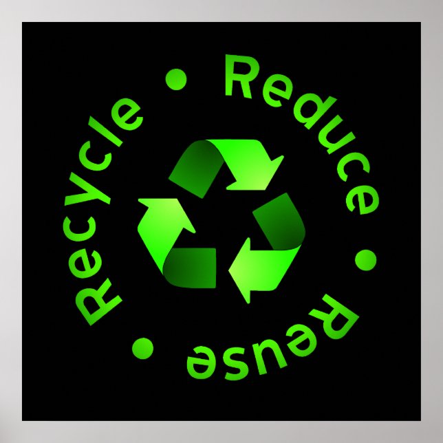 Reduzieren, wiederverwenden, Poster Gerecycelt (Vorne)