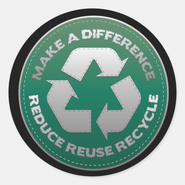Reduzieren, wiederverwenden und Gerecycelt Stitch Runder Aufkleber (Vorderseite)