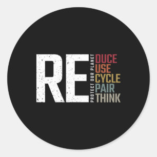 Reduzierung der Wiederverwendung Gerecycelt Repara Runder Aufkleber