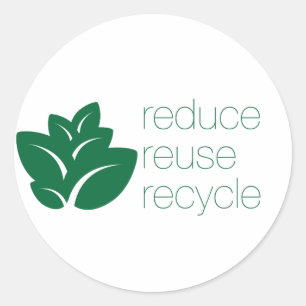 Reduzierung, Wiederverwendung, recycle Runder Aufkleber