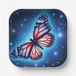 RedWhiteBlueButterfly Pappteller