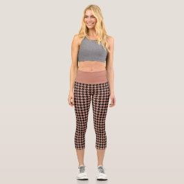 Redwood Antique Brass Hahnentrittmuster Gemustert  Capri Leggings