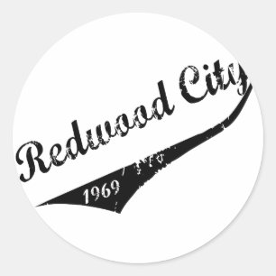 Redwood City 1969 Runder Aufkleber