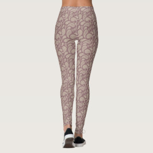 Redwood-Cream Paisley Pattern Leggings