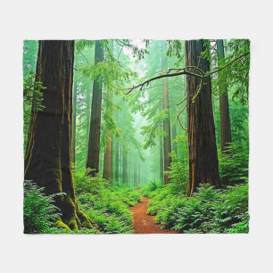 Redwood Forest Mistle Tranquility Design Fleecedecke