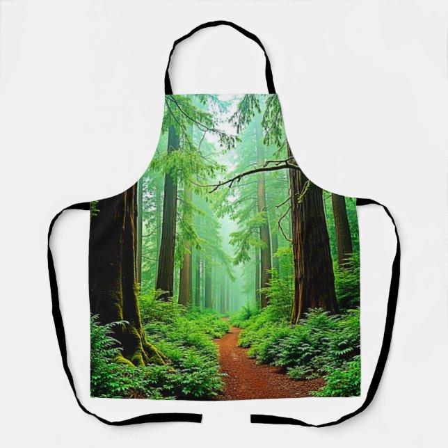 Redwood Forest Mistle Tranquility Design Schürze (Vorderseite)