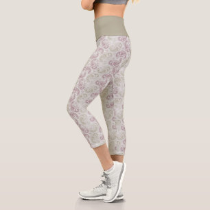 Redwood-Green Paisley Muster High Waisted Capris