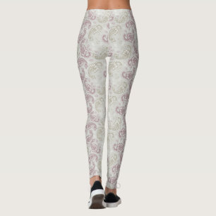 Redwood-Green Paisley Pattern Leggings