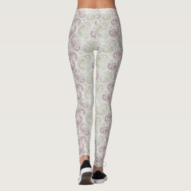 Redwood-Green Paisley Pattern Leggings (Rückseite)