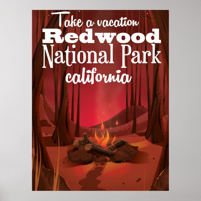 Redwood National Park, California travel poster (Vorne)