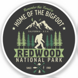 Redwood National Park Home of the Bigfoot Aufkleber