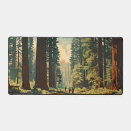 Redwood National Park Illustration Trail Vintag Schreibtischunterlage