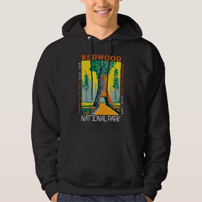 Redwood National Park Khandelier Tree erschüttert Hoodie (Vorderseite)