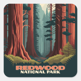 Redwood National Park Quadratischer Aufkleber