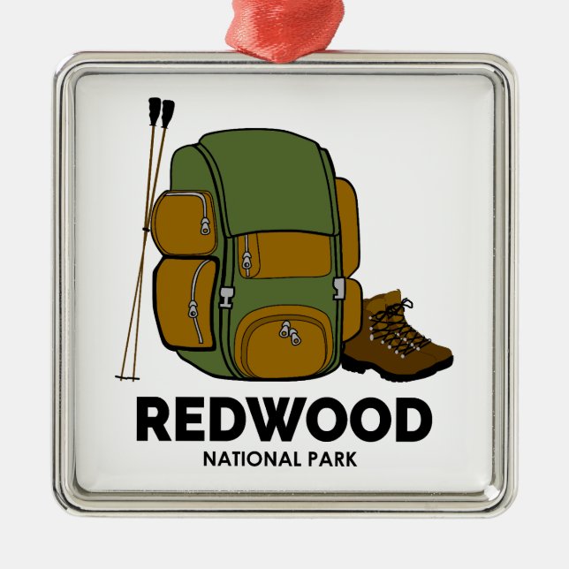 Redwood National Park Rucksack Ornament Aus Metall (Vorne)