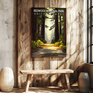Redwood National Park USA Reiseplakat Leinwandkuns Leinwanddruck