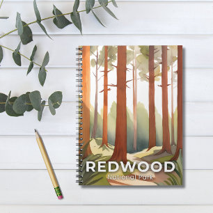 Redwood-Nationalpark Aquarell-Reise Kunst Notizblock