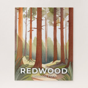 Redwood-Nationalpark Aquarell-Reisekunst