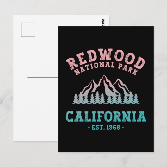 Redwood Nationalpark California Gradient Postkarte (Vorne/Hinten)