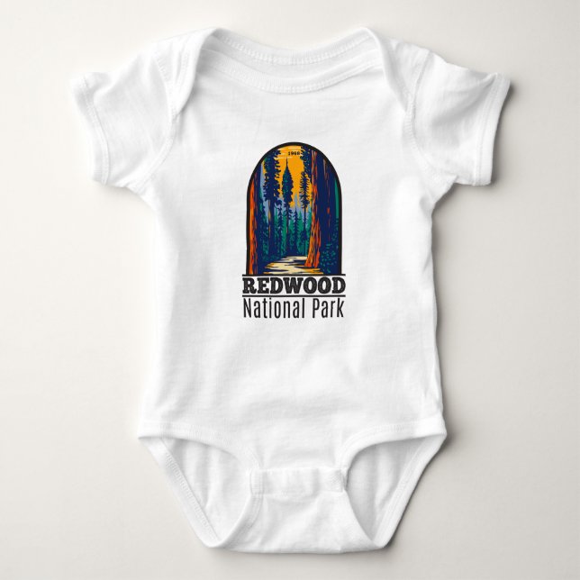 Redwood Nationalpark California Vintag Baby Strampler (Vorderseite)