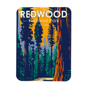 Redwood Nationalpark California Vintag Magnet