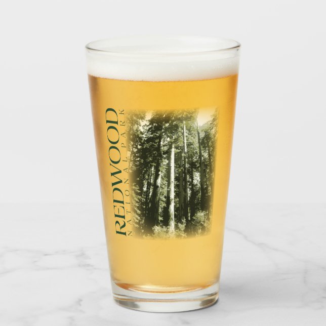 Redwood Pint Glass, Nationalpark Tumbler (Vorne (Gefüllt))