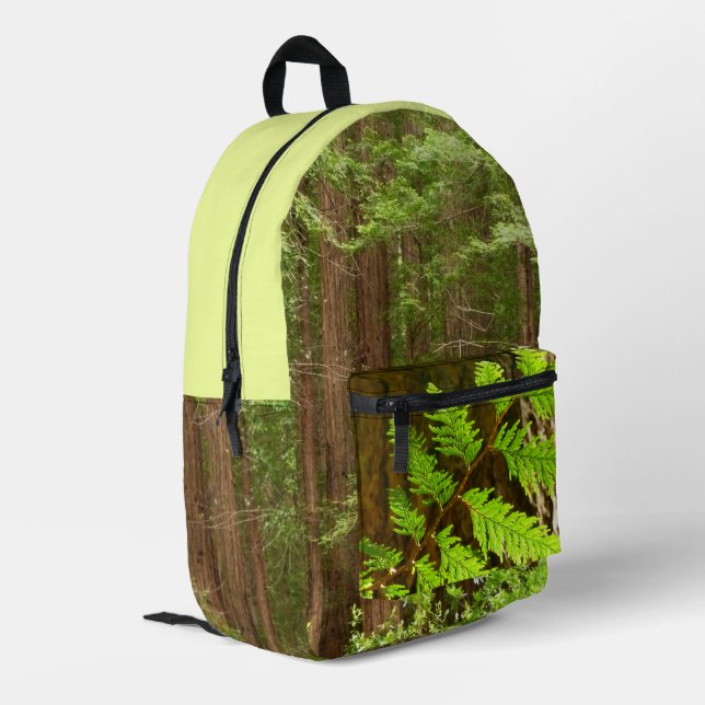 Redwood Trees at Muir Woods National Monument Bedruckter Rucksack (Rückseitige Ecke links)