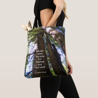 Redwood Trees mit Muir Quote Tasche