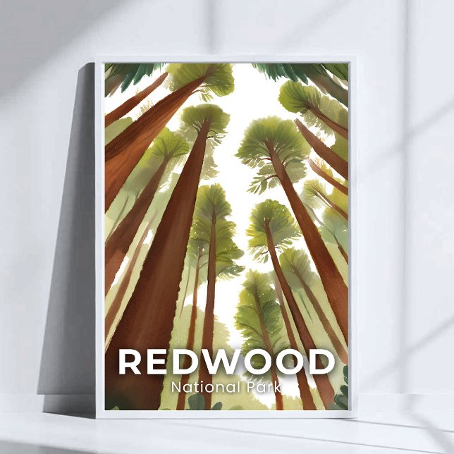 Redwood Trees | Nationalpark Wasserfarbenreise Poster (Von Creator hochgeladen)