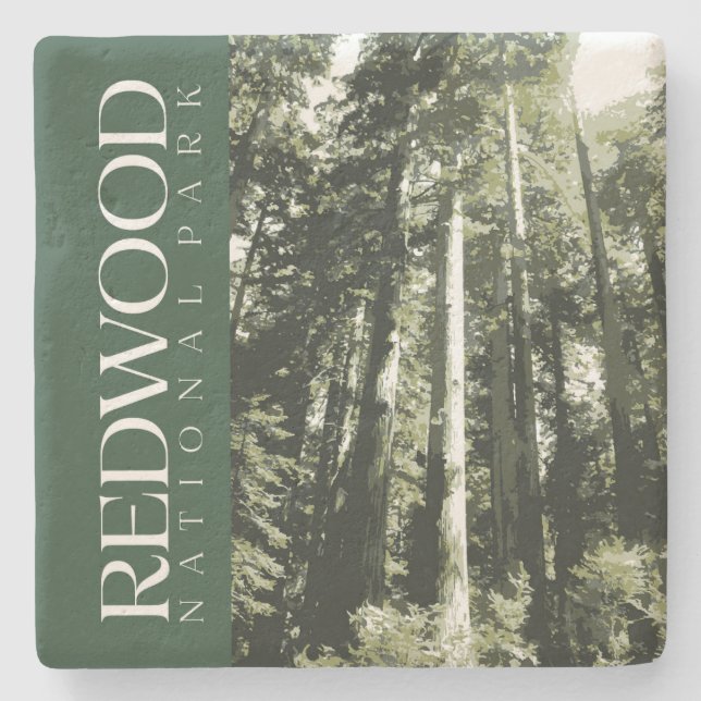 Redwood Untersetzer, Nationalpark Stone Untersetze Steinuntersetzer (Vorderseite)