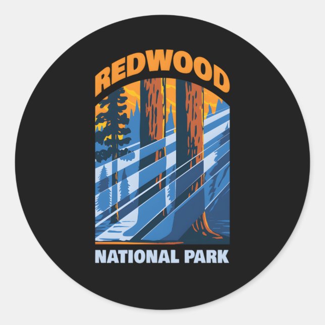 Redwood Us Nationalpark California Runder Aufkleber (Vorderseite)