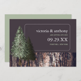 Redwoods & Bark, Rustikale Hochzeit retten das Dat Save The Date