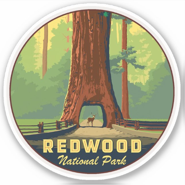 Redwoods National Park Aufkleber (Vorderseite)