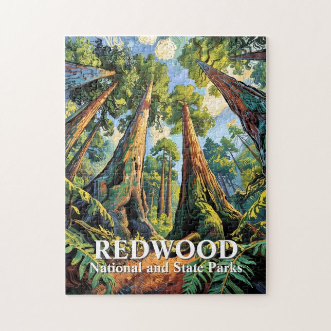 Redwoods National Park California Van Gogh Custom (Vertikal)