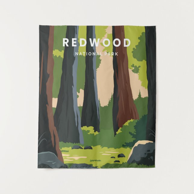 Redwoods National Park Wandteppich (Vorderseite)