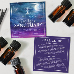 Reed diffuser care card night sky art quadratische visitenkarte