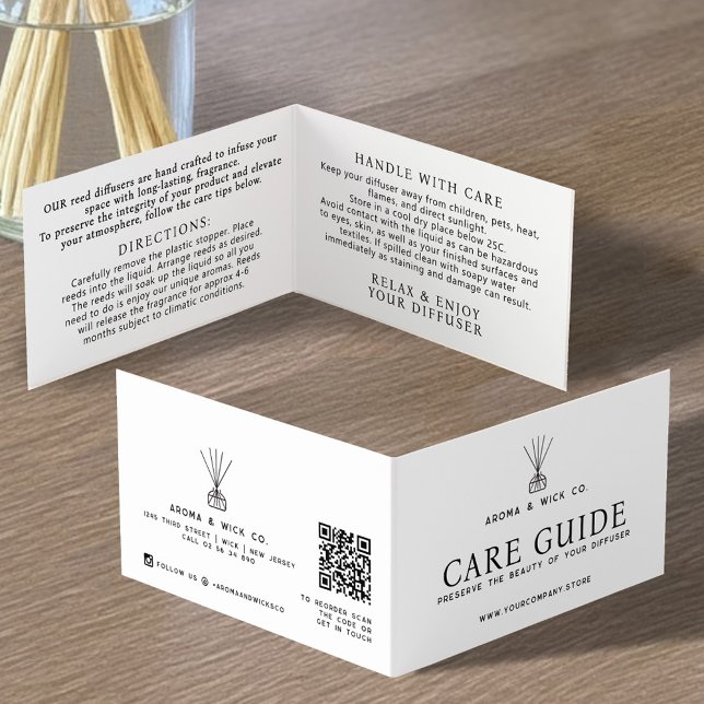 Reed Diffuser Packaging Insert Care Reorder Card (Von Creator hochgeladen)