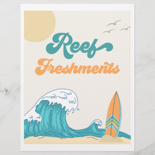 Reef Freshments Surf Party Sign | |Surf-Zeichen (Vorderseite)