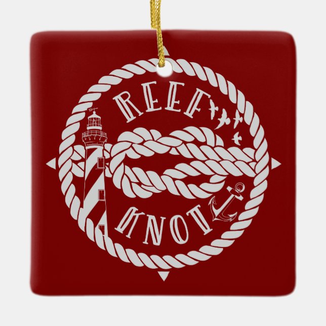 Reef knot segeling illustrieren keramikornament (Vorderseite)