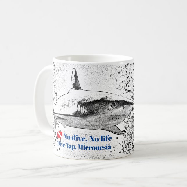Reef Shark Silhouette Kaffeetasse (Vorderseite Links)