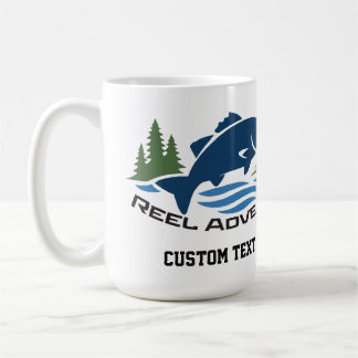 Reel Adventure Sportfischerei-Logo-Stil Kaffeetasse