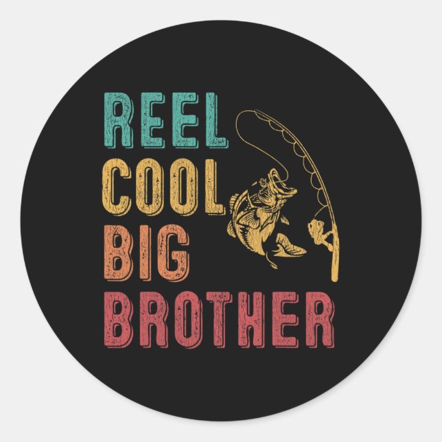 Reel Cool Big Brother Funny Matching Family Runder Aufkleber (Vorderseite)