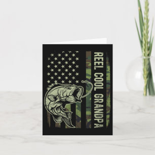 Reel Cool Opa Camouflage American Flag Fathers Karte