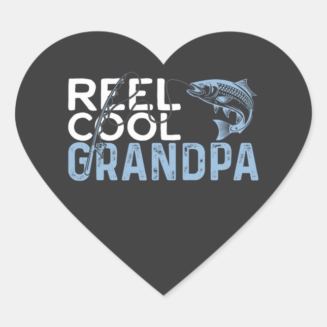 Reel Cool Opa Herz-Aufkleber (Vorderseite)
